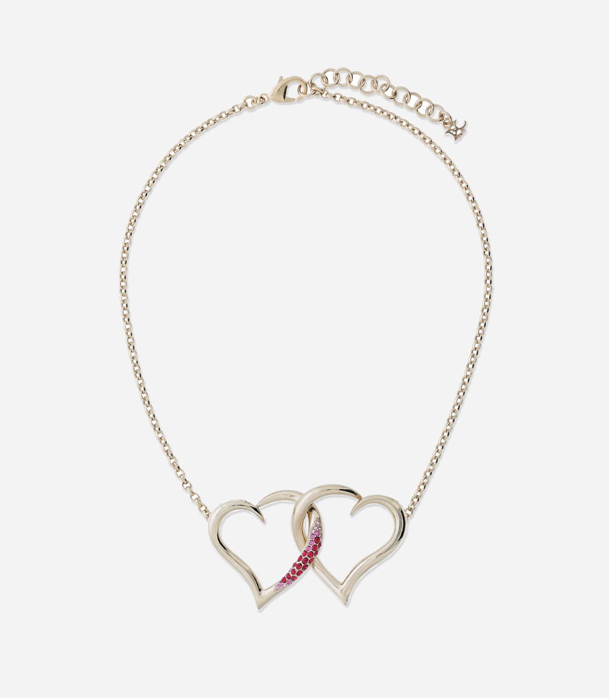 COLLIER DOUBLE COEUR STRASS - Collier - Delphine-Charlotte Parmentier