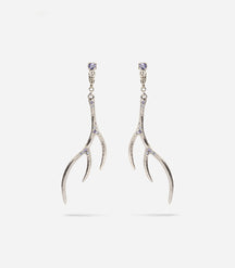 BOUCLES D'OREILLES BOIS DE CERF STRASS ARGYLL