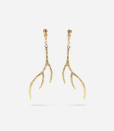 BOUCLES D'OREILLES BOIS DE CERF STRASS ARGYLL