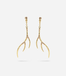 BOUCLES D'OREILLES BOIS DE CERF STRASS ARGYLL