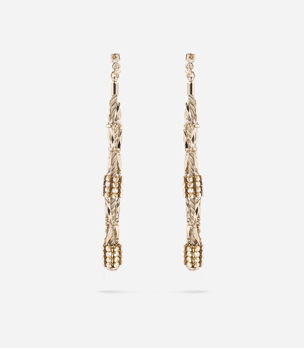 BOUCLES D'OREILLES LONGUES STRASS ET CHAINES MAYOMBE