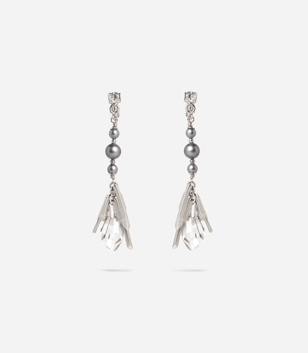 BOUCLES D'OREILLES EN PERLES ET CRISTAL DE ROCHE TAIGA - Boucles d'oreilles - Delphine-Charlotte Parmentier