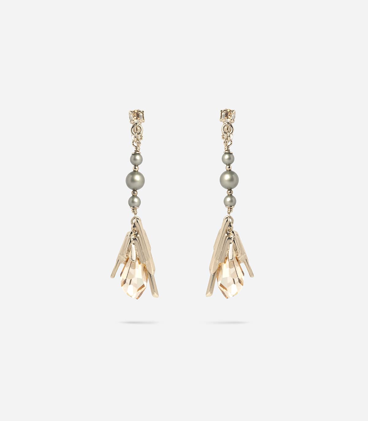 BOUCLES D'OREILLES EN PERLES ET CRISTAL DE ROCHE TAIGA