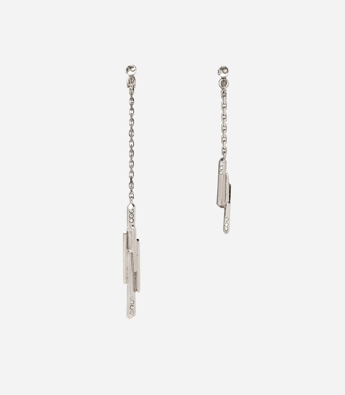 Boucles d'oreilles asymétriques argentées